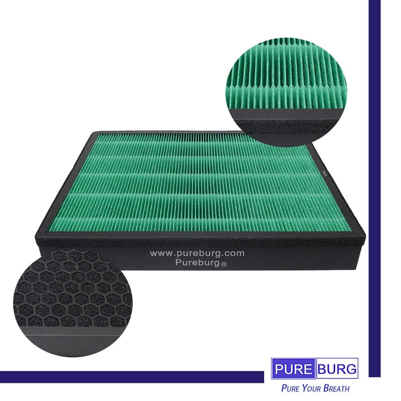 PUREBURG Replacement Filter Set Compatible with Coway Airmega 300 300S Air Purifier,H13 HEPA Activated Carbon MAX2 3-Stage Filtration - Image 2